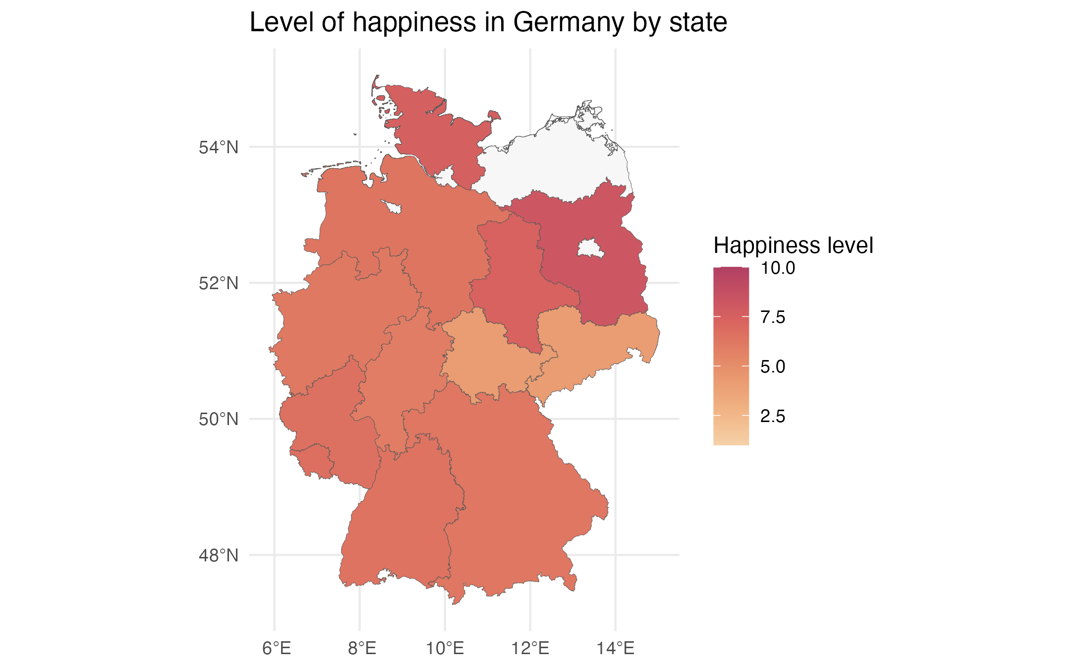 Happiness Map of Germany